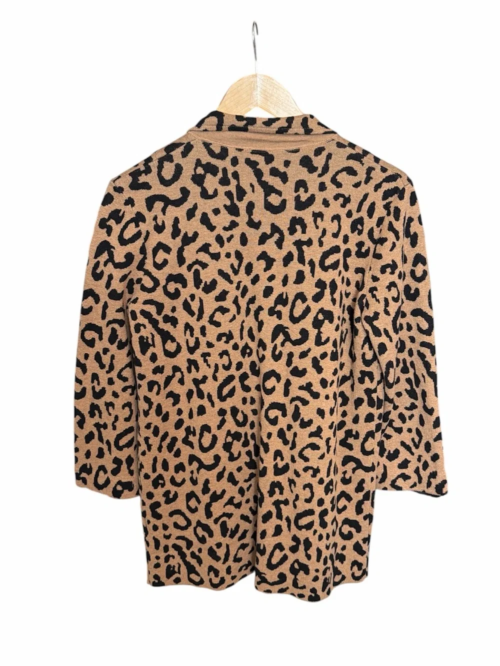 J. Crew‎ leopard print open cardigan Small merino wool blend coatigan cheetah